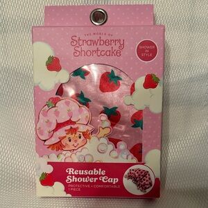 Strawberry Shortcake Pink Reusable Shower Cap